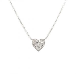 18K Heart Diamond Necklace