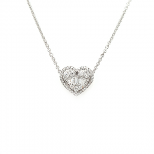 18K WG Heart Diamond Necklace
