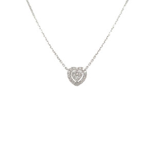 18K Heart Diamond Necklace