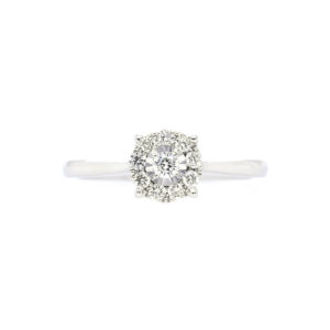 18K WG Round Illusion Diamond Ring