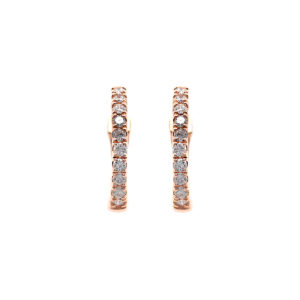 18k Dainty Creole Diamond Earrings