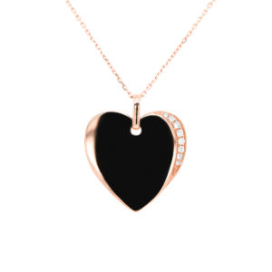 18K RG Heart ID Necklace