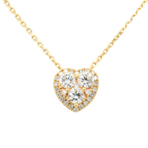 18K YG Heart Diamond Illusion Necklace