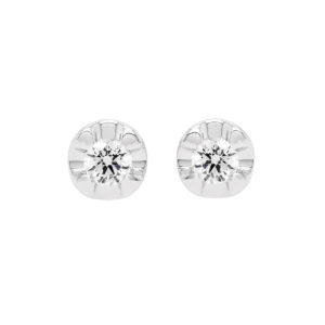 18K Dainty Diamond Stud Earrings