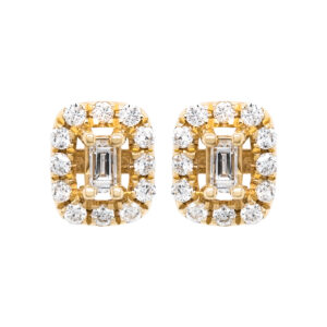 14K Yellow Gold Dainty Diamond Earrings