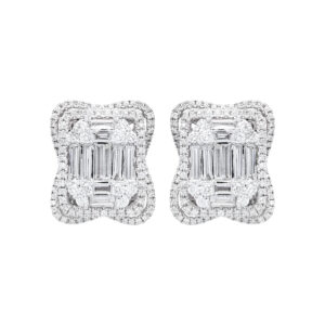 18K White Gold Diamond Earrings