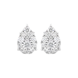 18K White Gold Pear Illusion Diamond Earrings